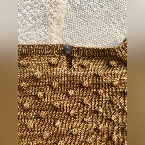 Misha & Puff Wool Bronze Brown Spun Gold Rose Popcorn Mock Neck Sweater PCP 7-8y - Picture 6 of 12